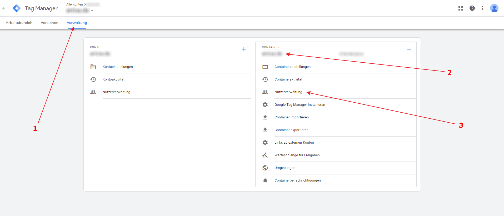 google tag manager verwaltung