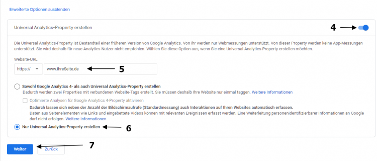 google analytics universal analytics property